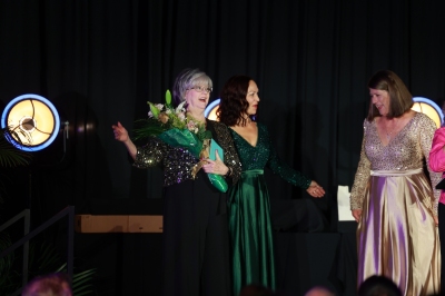 40 After dinner Elaine with flowers.jpg